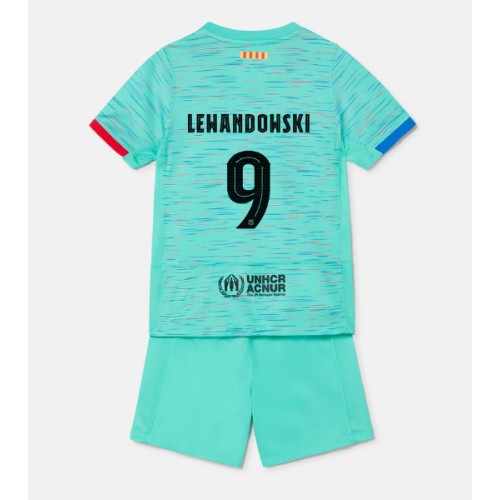 Dětský Fotbalový dres Barcelona Robert Lewandowski #9 2023-24 Třetí Krátký Rukáv (+ trenýrky)